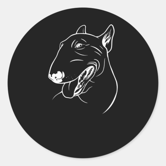 Sticker Rond Petit Taureau Terrier Cadeau Bully (Devant)