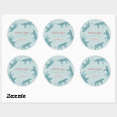 Sticker Rond Petit Tiger moderne Baby shower garçon bleu (Feuille)
