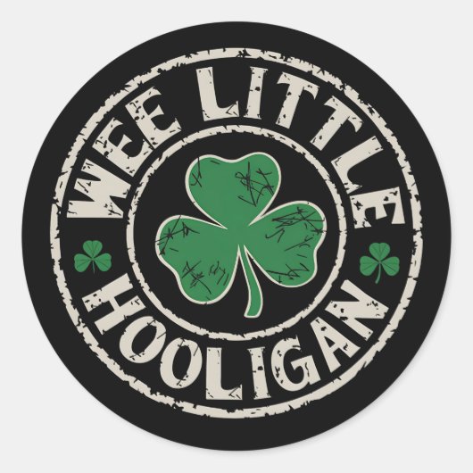 Sticker Rond Petit Trèfle de Saint-Patrick de Hooligan (Devant)