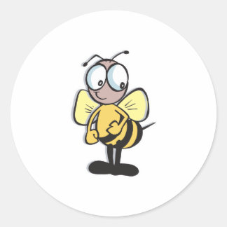 Sticker Rond petite abeille mignonne