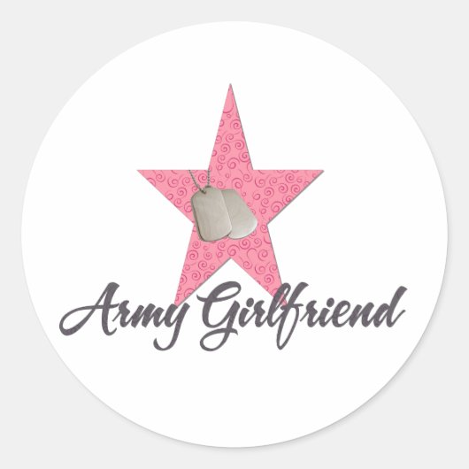 Sticker Rond Petite amie de l'armée (Devant)