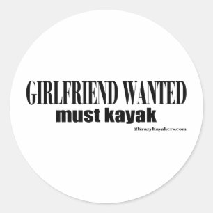 Sticker Rond petite amie recherchée