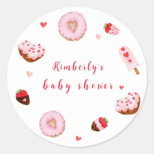 Sticker Rond Petite amoureuse Donuts Valentines Baby shower