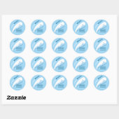 Sticker Rond Petite baleine. (Feuille)