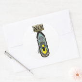 Sticker Rond Petite bombe atomique NON ! (Enveloppe)