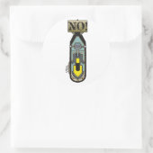 Sticker Rond Petite bombe atomique NON ! (Sac)