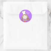 Sticker Rond Petite chef fille (Sac)