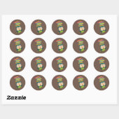 Sticker Rond Petite chouette (Feuille)
