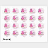 Sticker Rond Petite Chouette rose (Feuille)