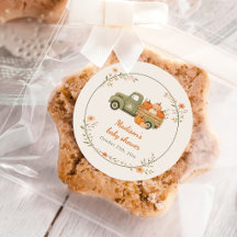 Petite citrouille camion vert automne Baby Shower