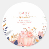 Sticker Rond Petite citrouille rose bébé sprinkle classique ron (Devant)