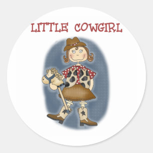 Sticker Rond Petite cow-girl