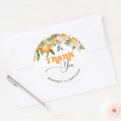 Sticker Rond Petite cutie agrumes oranges anniversaire merci (Enveloppe)