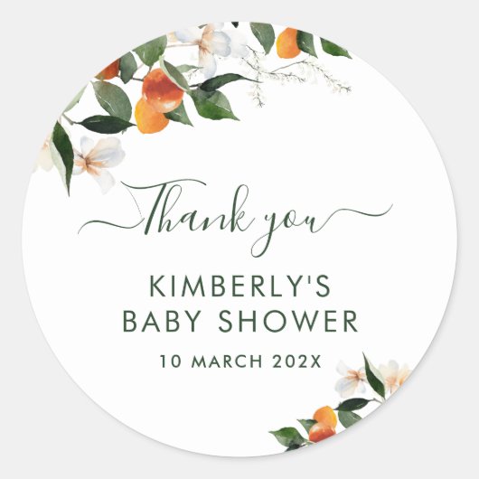 Sticker Rond petite cutie baby shower classique collant rond (Devant)