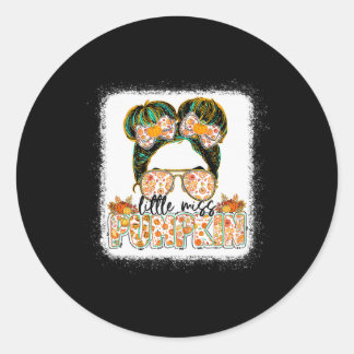 Sticker Rond Petite Demoiselle Citrouille Fille aux Chignons Dé