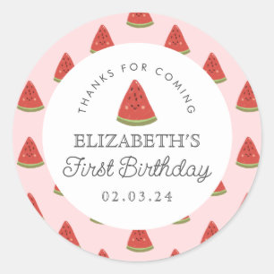 Sticker Rond Petite douce pastèque Premier anniversaire