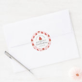 Sticker Rond Petite douce pastèque Premier anniversaire (Enveloppe)