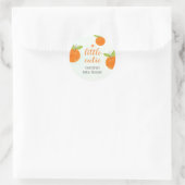 Sticker Rond Petite Douceur Aquarelle Orange Baby Shower (Sac)