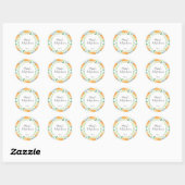 Sticker Rond Petite douche de bébé orange (Feuille)