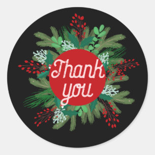 Sticker Rond Petite entreprise Merci Vacances couronne rouge ro