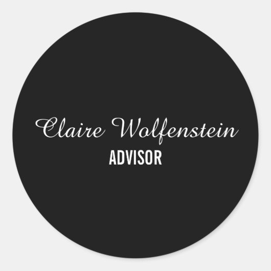 Sticker Rond Petite entreprise noire et blanche (Devant)