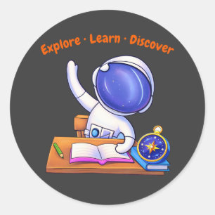 Sticker Rond petite étude d'astronaute