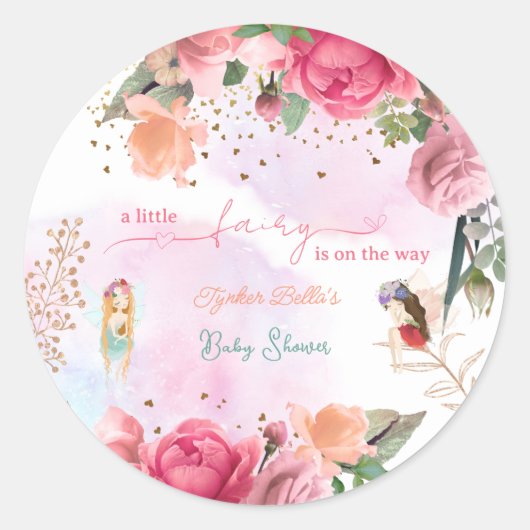 Sticker Rond Petite Fée Baby Girl Douche (Devant)
