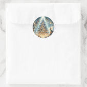Sticker Rond Petite fée de Noël dans une forêt enchantée (Sac)