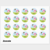 Sticker Rond Petite fée girly (Feuille)