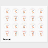 Sticker Rond Petite fête d'anniversaire de Renard (Feuille)