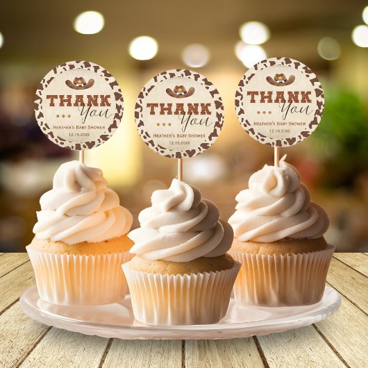 Sticker Rond Petite Fête Prénatale de Cow-Boy Occidental