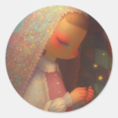 Sticker Rond Petite fille (Devant)