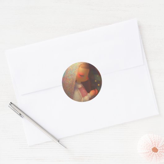Sticker Rond Petite fille (Enveloppe)