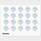 Sticker Rond Petite-fille (Feuille)
