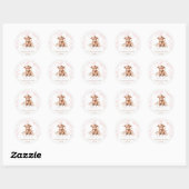 Sticker Rond Petite fille Baby shower de la vache sainte (Feuille)