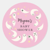 Sticker Rond Petite fille Boo Baby shower Favoriser (Devant)