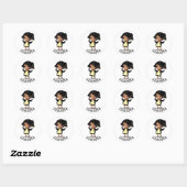 Sticker Rond Petite fille caricature personnalisée (Feuille)