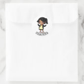 Sticker Rond Petite fille caricature personnalisée (Sac)