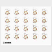 Sticker Rond Petite Fille Chef Noël (Feuille)