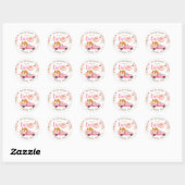 Sticker Rond Petite fille Citrouille Pink Truck Automne 2e anni (Feuille)