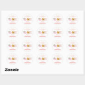 Sticker Rond Petite fille Citrouille rose or florale 1er annive (Feuille)
