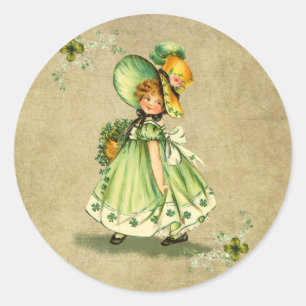 Sticker Rond Petite fille de la fête de Saint-Patty