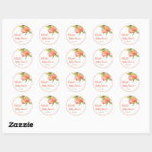 Sticker Rond Petite fille de pêche Baby shower Faveurs (Feuille)