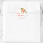 Sticker Rond Petite fille de pêche Baby shower Faveurs (Sac)