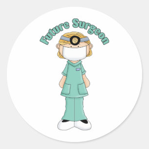 Sticker Rond Petite fille du futur chirurgien