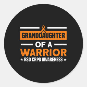 Sticker Rond Petite-Fille D'Un Guerrier RSD Sensibilisation à l