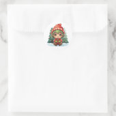 Sticker Rond Petite fille Elf Xmas Magie (Sac)