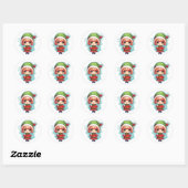 Sticker Rond Petite fille Elf Xmas Magie (Feuille)