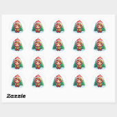 Sticker Rond Petite fille Elf Xmas Magie (Feuille)