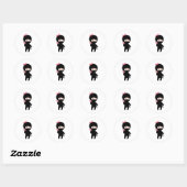 Sticker Rond Petite fille Ninja (Feuille)